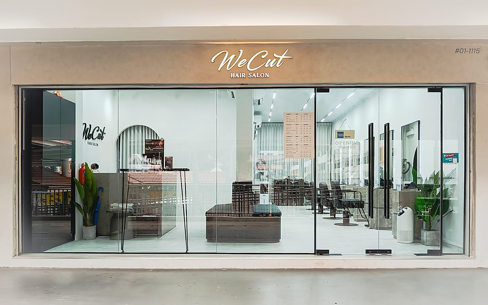 Wecut Hair Salon storefront and interior view