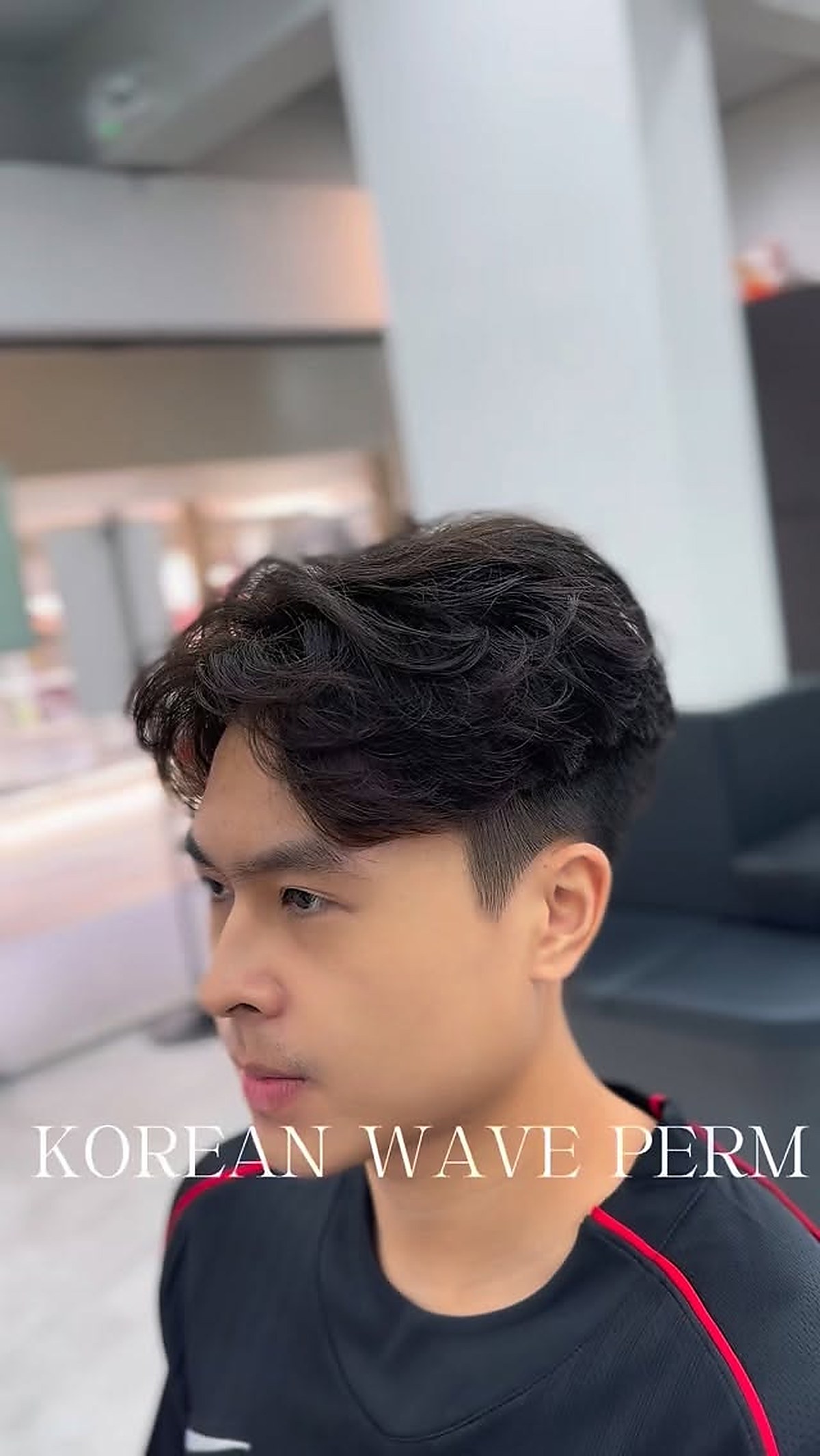 Soft wave perm hairstyle finished result