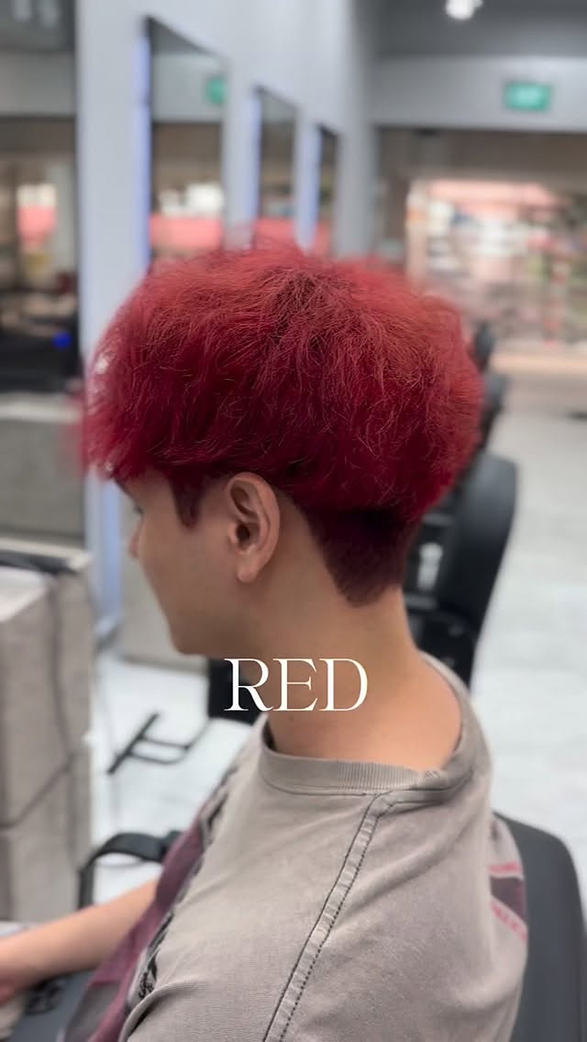 Red hair color on a pixie cut
