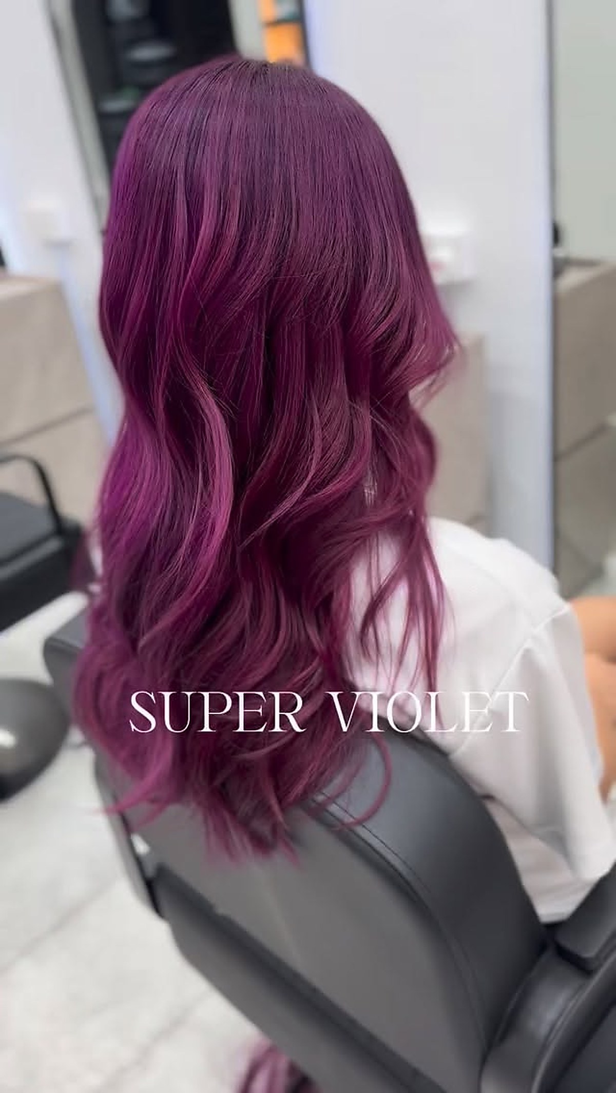 Vibrant violet hair color result